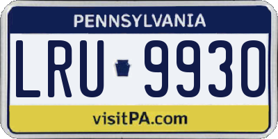 PA license plate LRU9930