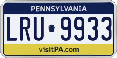 PA license plate LRU9933