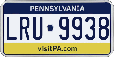 PA license plate LRU9938