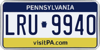 PA license plate LRU9940