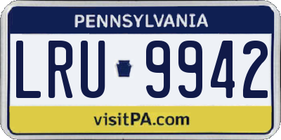 PA license plate LRU9942