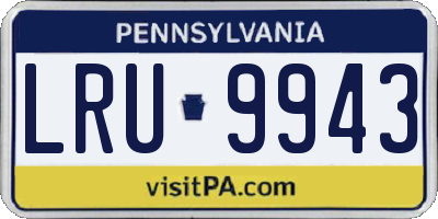 PA license plate LRU9943