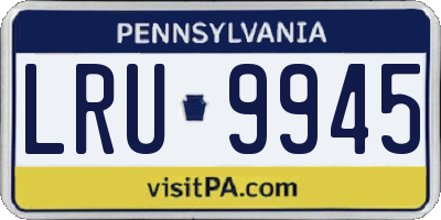 PA license plate LRU9945