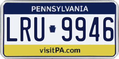 PA license plate LRU9946