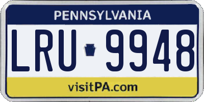 PA license plate LRU9948