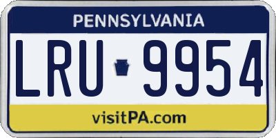 PA license plate LRU9954