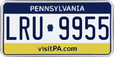 PA license plate LRU9955