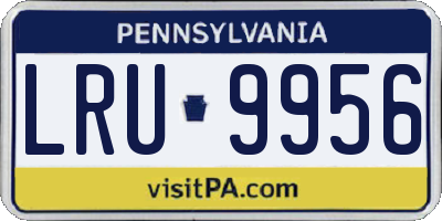 PA license plate LRU9956