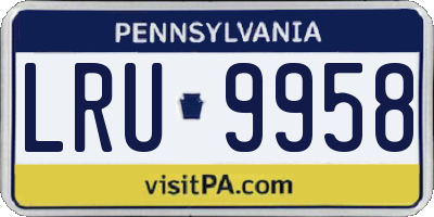 PA license plate LRU9958