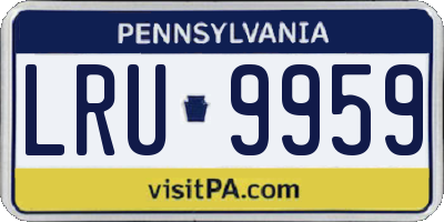 PA license plate LRU9959