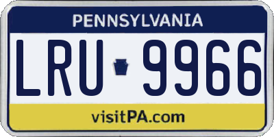 PA license plate LRU9966