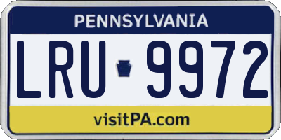 PA license plate LRU9972