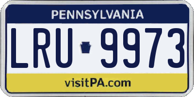PA license plate LRU9973
