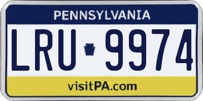 PA license plate LRU9974