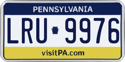 PA license plate LRU9976