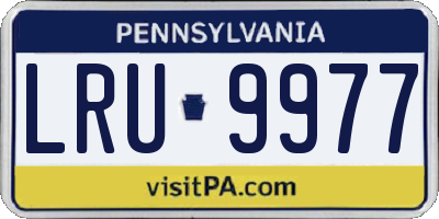 PA license plate LRU9977