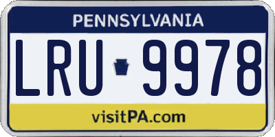 PA license plate LRU9978