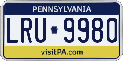 PA license plate LRU9980