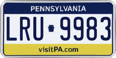 PA license plate LRU9983