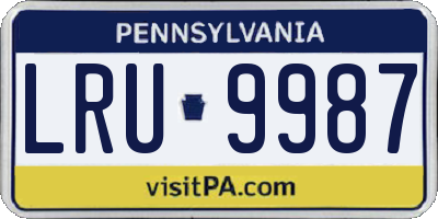 PA license plate LRU9987