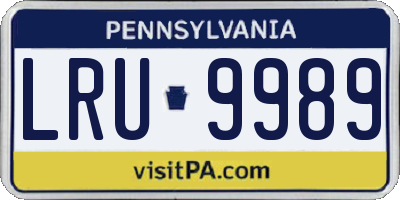 PA license plate LRU9989