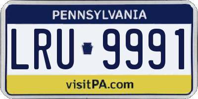 PA license plate LRU9991