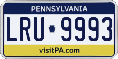 PA license plate LRU9993
