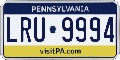 PA license plate LRU9994