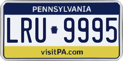 PA license plate LRU9995