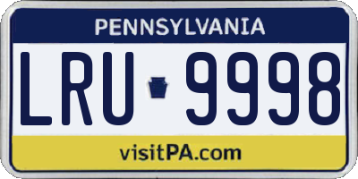 PA license plate LRU9998