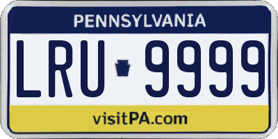 PA license plate LRU9999