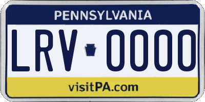 PA license plate LRV0000