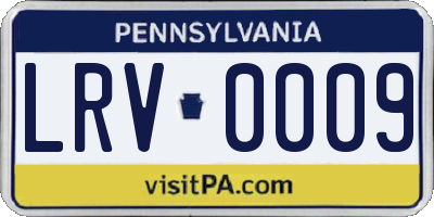 PA license plate LRV0009