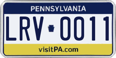 PA license plate LRV0011