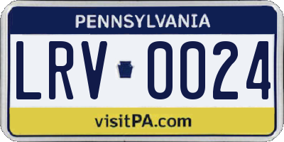 PA license plate LRV0024