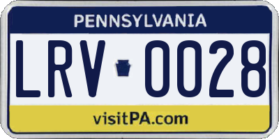 PA license plate LRV0028