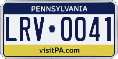 PA license plate LRV0041