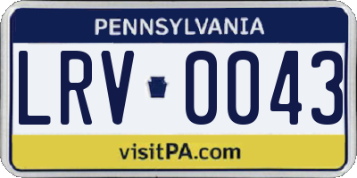 PA license plate LRV0043