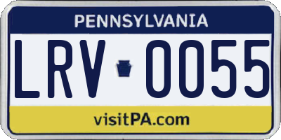PA license plate LRV0055