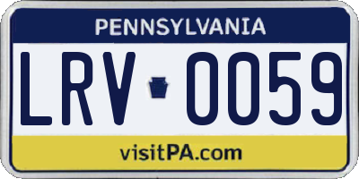 PA license plate LRV0059