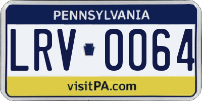 PA license plate LRV0064