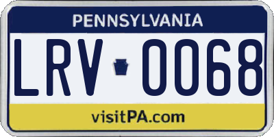 PA license plate LRV0068