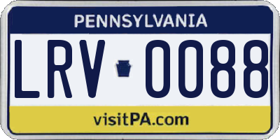 PA license plate LRV0088