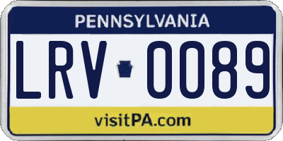PA license plate LRV0089