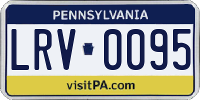 PA license plate LRV0095