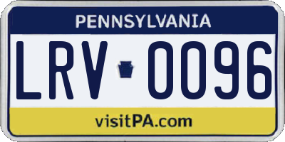 PA license plate LRV0096