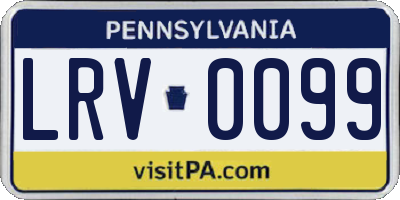 PA license plate LRV0099