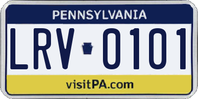 PA license plate LRV0101