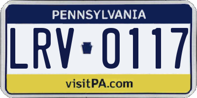 PA license plate LRV0117