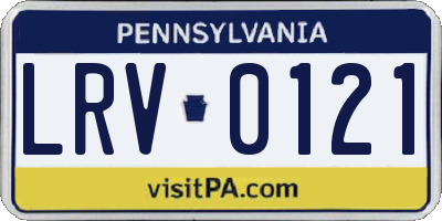 PA license plate LRV0121